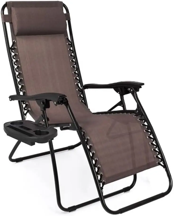 

1 Chair Zero Gravity Lounge Chairs Outdoor Adjustable Reclining Patio Chair Steel Mesh Folding Recliner For Pool Beach Camping