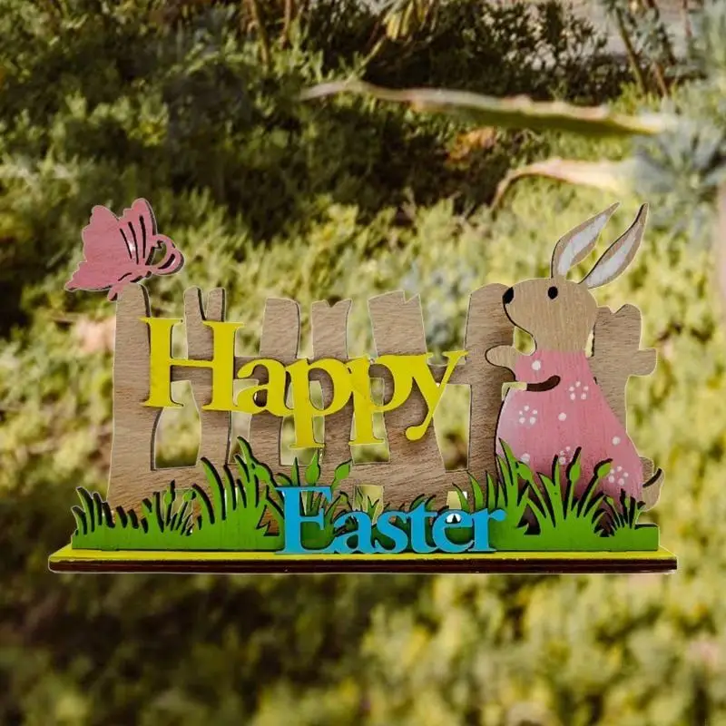 F62D Interés decorativo Decorativo Pascua Adornos madera Partido para niños Juguete regalo Navidad