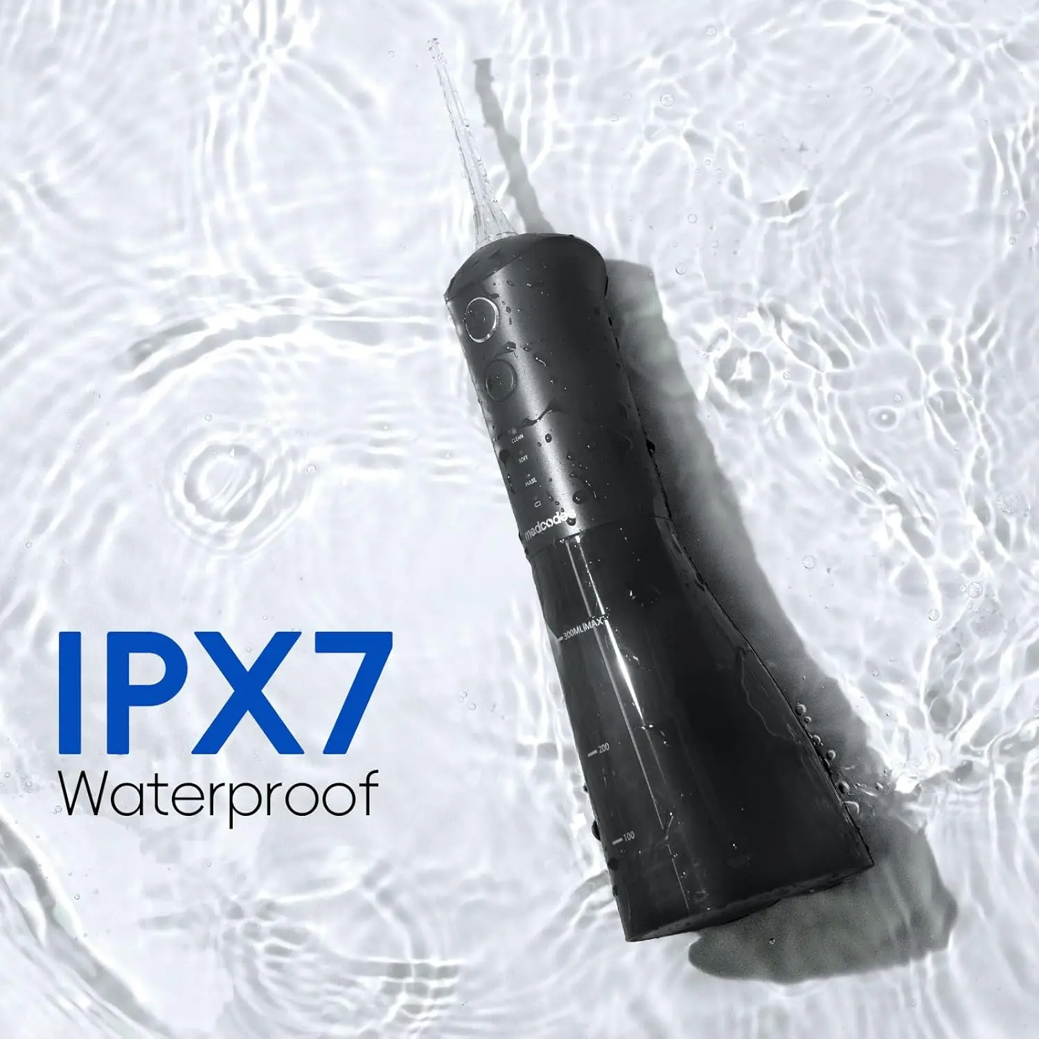 Water Dental Flosser Pick for Teeth - 3 Modes Cordless Oral Irrigator 300ML Portable with 5 Jet Tips, 40 Days IPX7 Waterproof