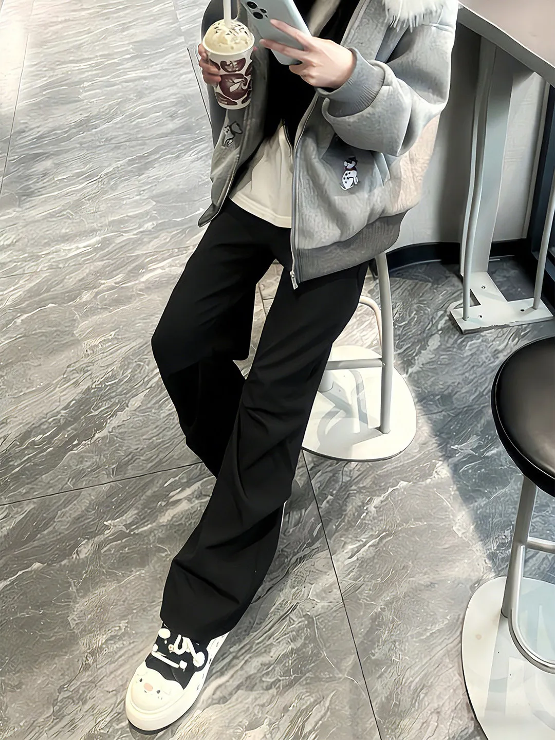 

Bla Pleated Flared Men's Pants Spring American Drape Lift Waist Cleanfit Straight Blade Pants Casual Trousers for Men