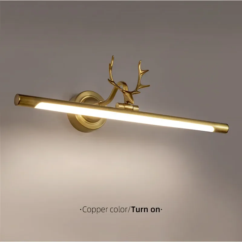 Modern LED Mirror Light for Washroom Makeup Vanity Cabinet Black/Gold Antlers Bathroom Amenities Decor Wall Lamp Indoor Lighting