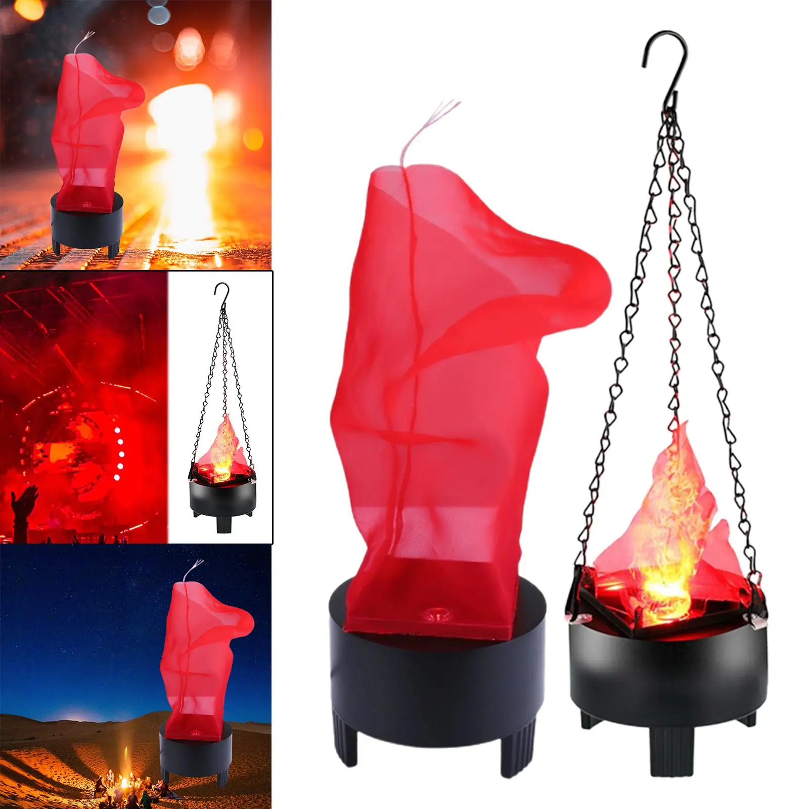 3D Artificial Fire Flames Flickering Campfire Lamp for Outdoor Christmas