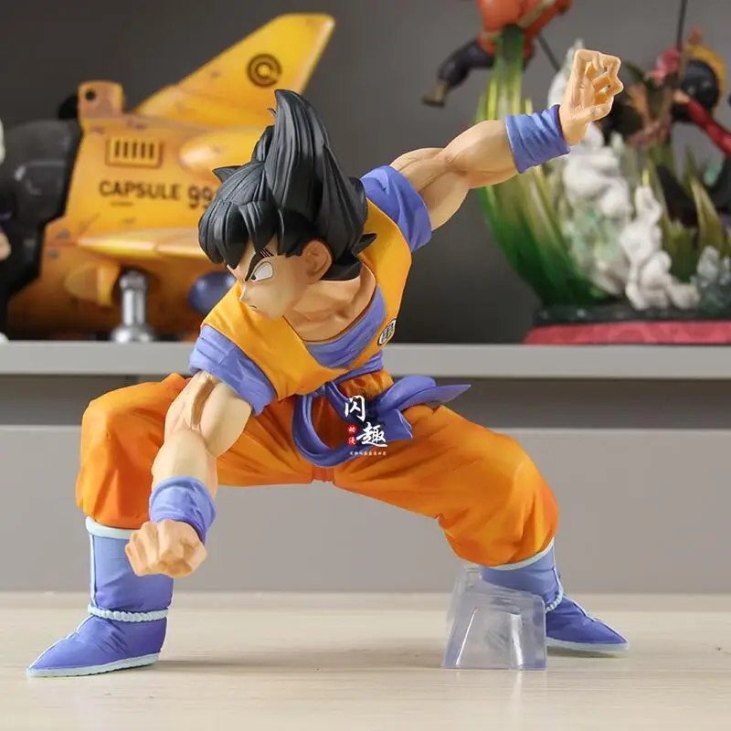 Novo dragon ball z son goku plano b anime figuras levantar mão ação estatueta brinquedos 20cm anime modelo estátua coleção decoração de mesa