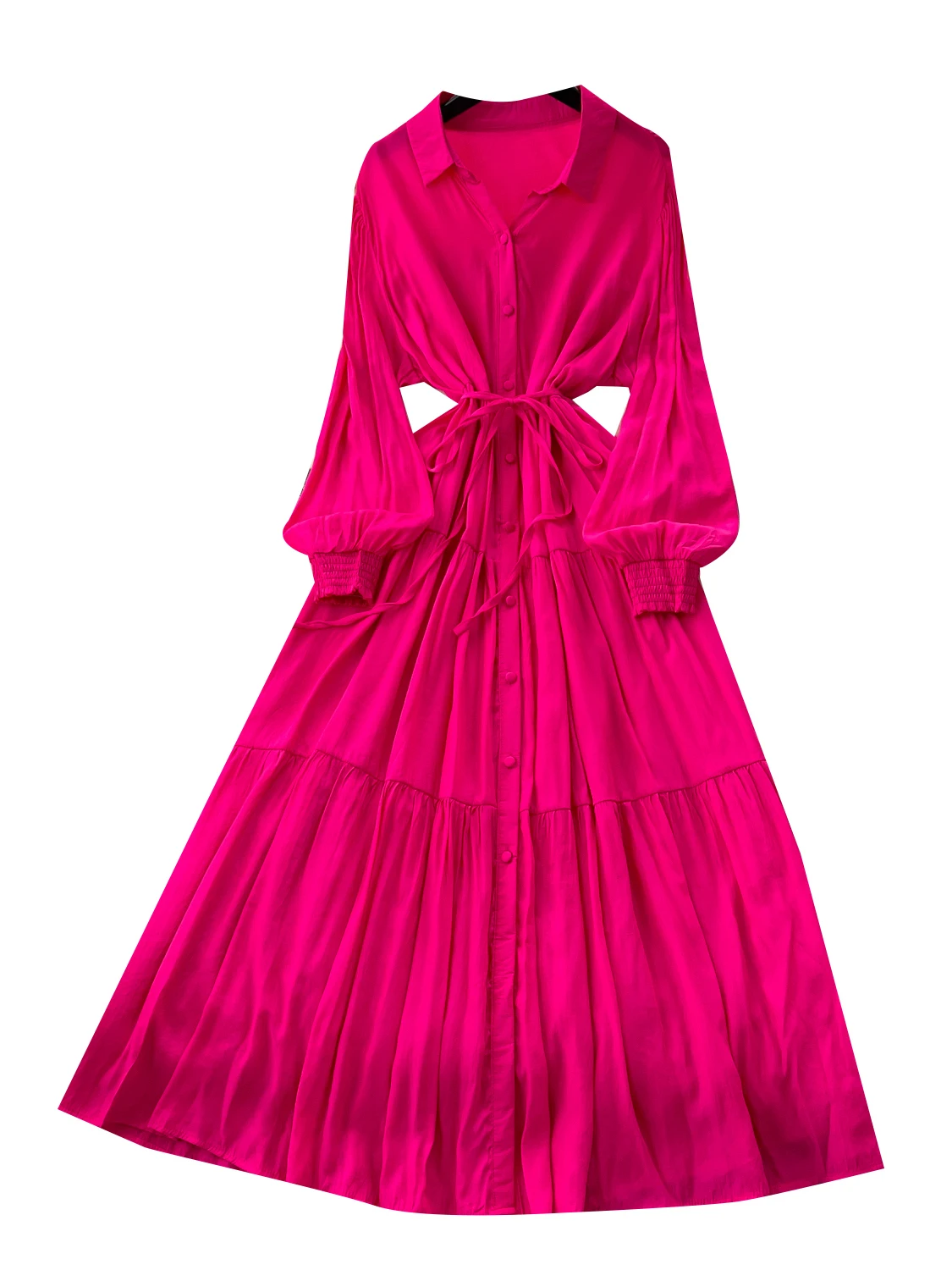 กระโปรงทรงเอเอวสูงสไตล์เกาหลี ผูกเอว ผ้าบางเบา สำหรับผู้หญิง ฤดูร้อน รุ่น Fairy T Long Dr