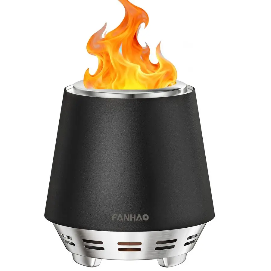 

Бездымный настольный очаг с подставкой, из нержавеющей стали, для кемпинга, улицы и патио, на дровах или пеллетах.