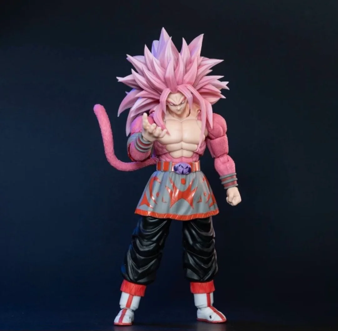 1/12 Kong Shf Dragon Ball Af Son Goku Kakarotto Super Saiyan 5 Pink Anime Action Figure Movable Joint Doll Model Toys Gift