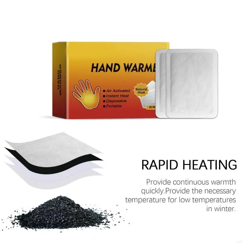 583C 10Pcs Hand Warmers Pocket Sized Heat Packs Offering Quick Heating And Extended Warmth Suitable For Outdoor Worker