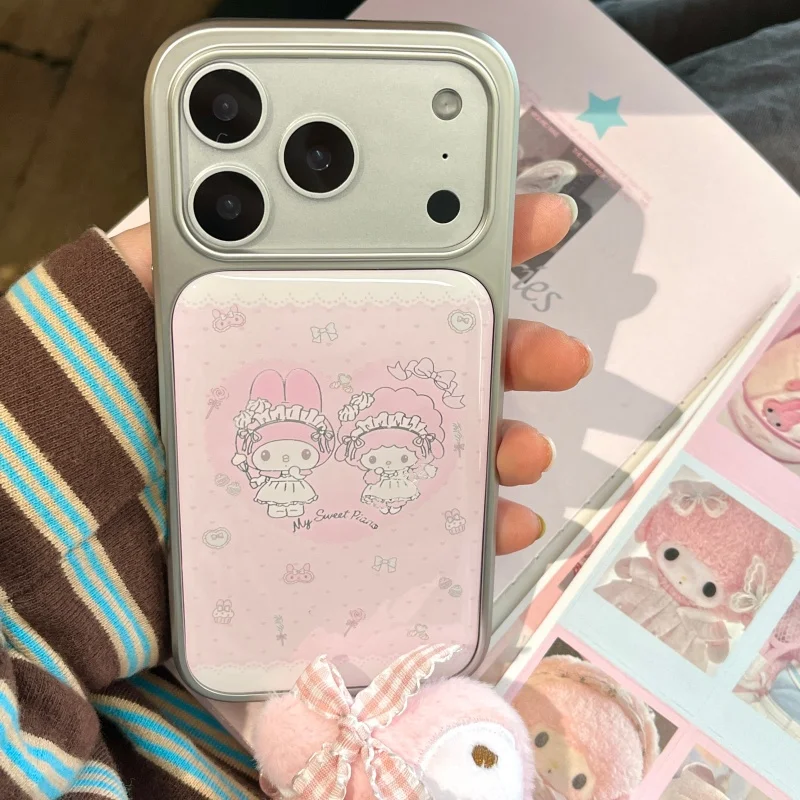 Kawaii Leuke Roze My Melody lam Telefoon Case Voor iPhone 13 14 15 16 17 Pro Max Cartoon Mooie Melodie harige Polsband shell