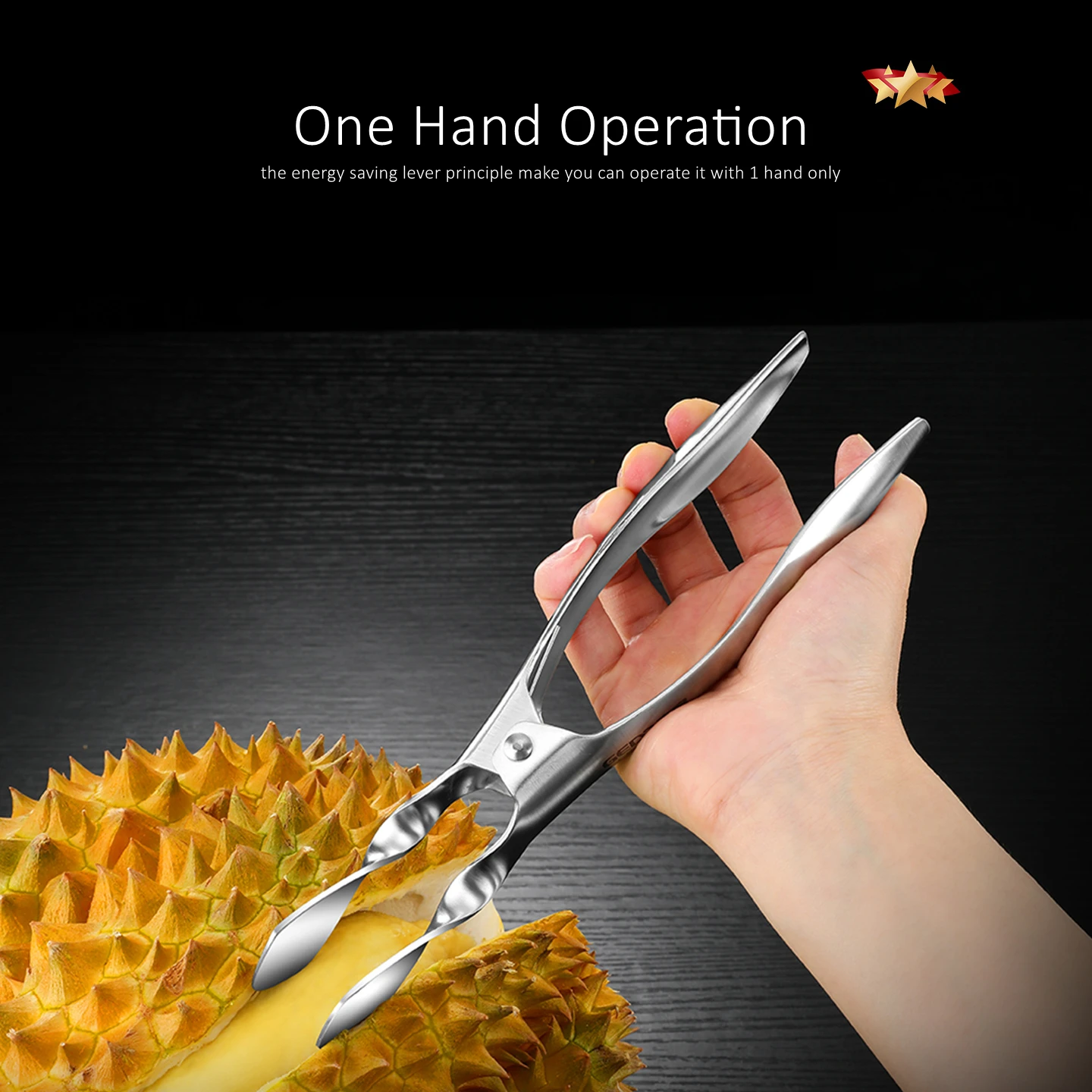 شهادة LFGB 304 الفولاذ المقاوم للصدأ المطبخ دوريان المفرقع الترا توفير الطاقة فتاحة البطيخ أداة خاصة للعائلة