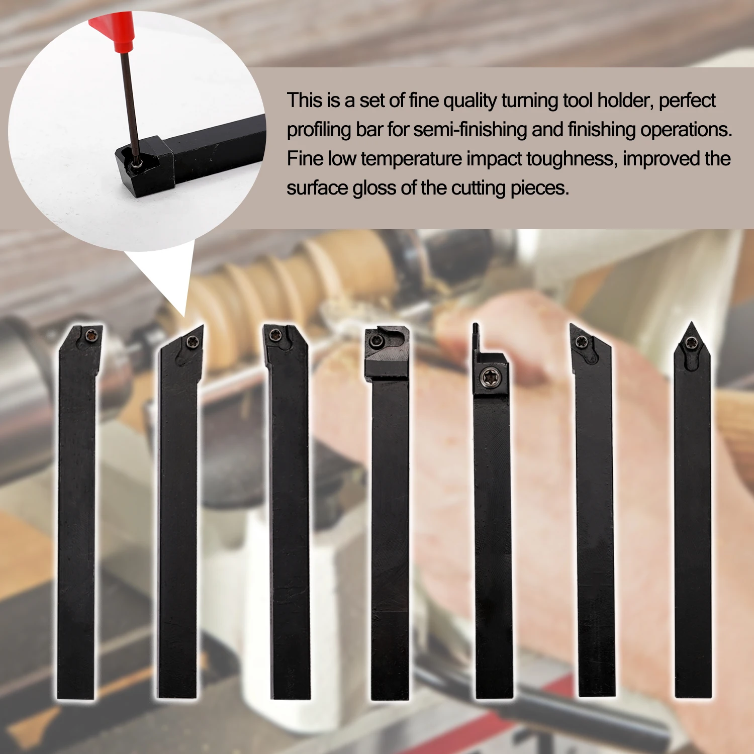 ดอกกัดกลึงขนาด 10 มม. พร้อมด้ามจับดอกกัดกลึงขนาด 10 มม. แท่งเจาะรู พร้อมเม็ดมีดคาร์ไบด์ สำหรับเครื่องกลึง