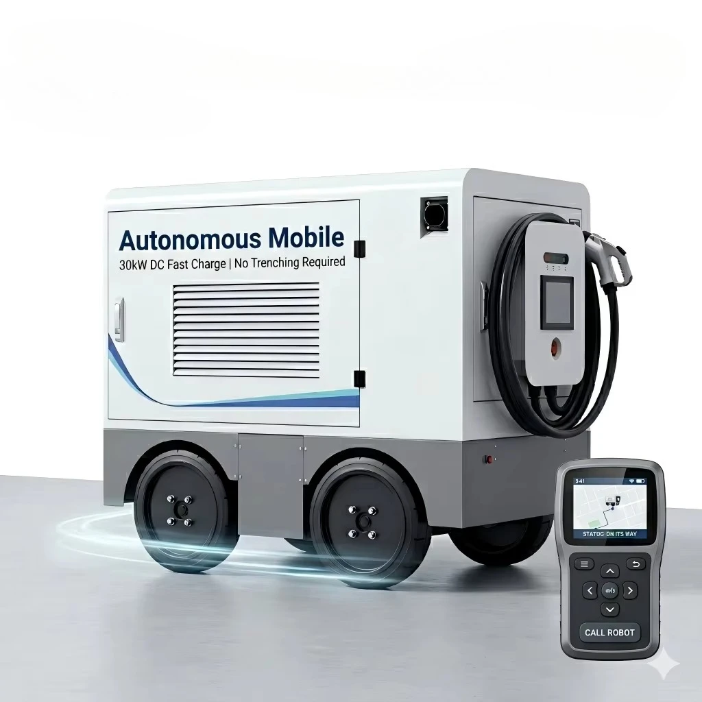 Show Events Commercial Mobile  Charging Dispenser 30kW Wheel Mount