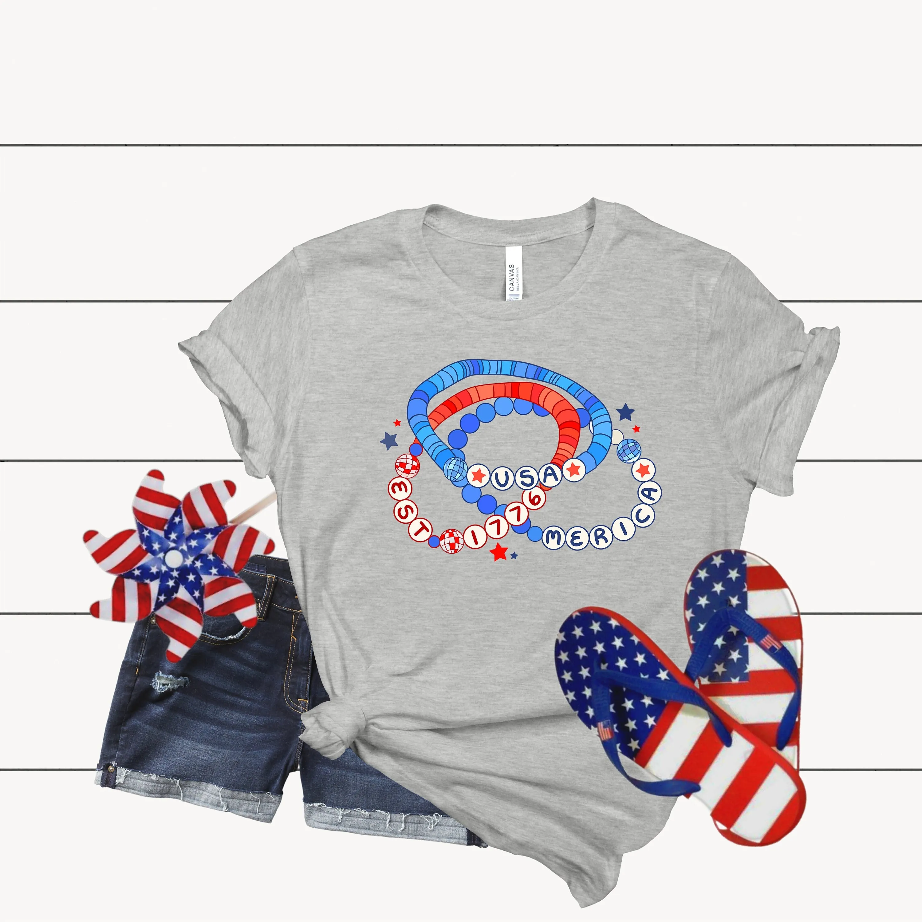 

Браслет «Четвертое июля», футболка с американским флагом, независимость, патриотическая мама и я для девочек