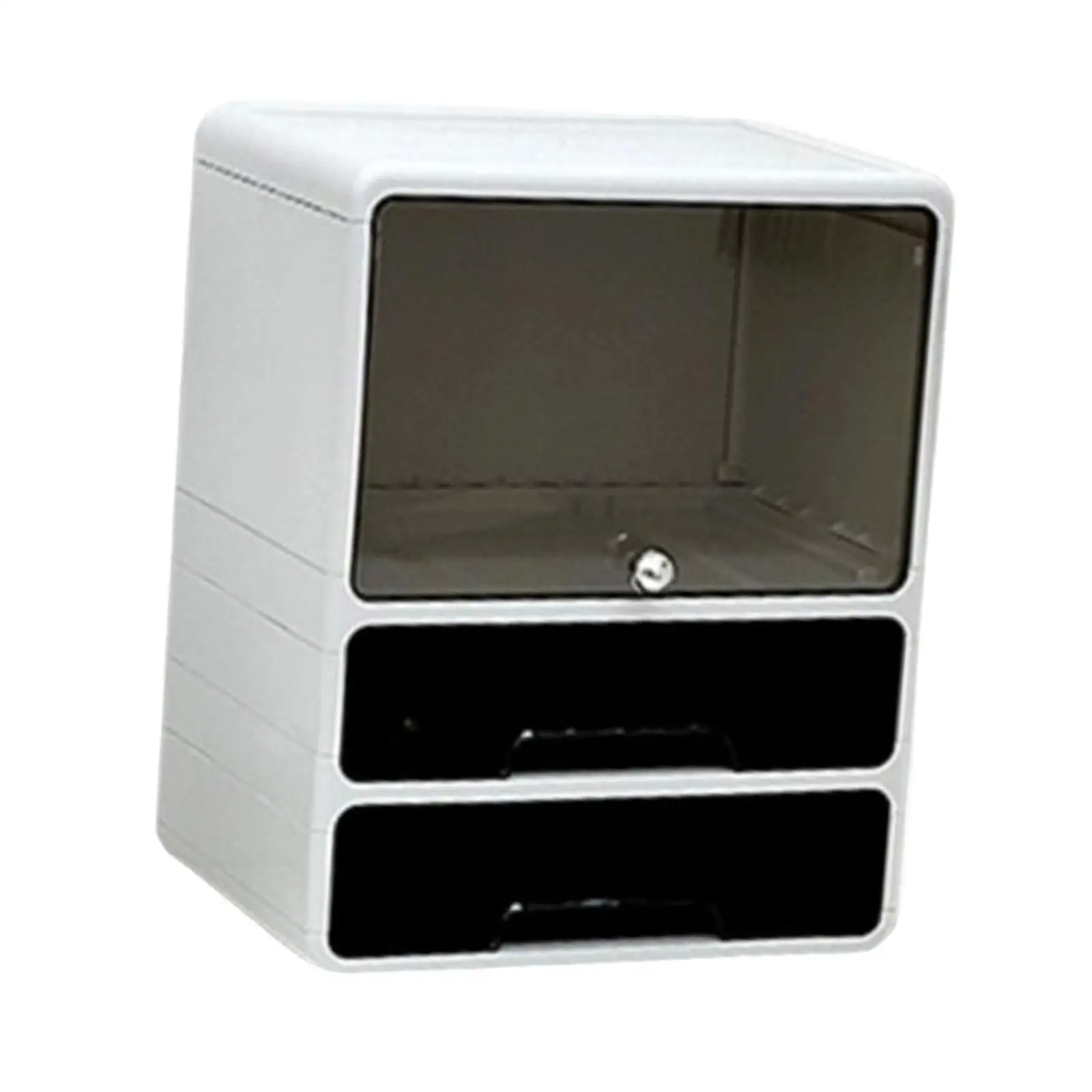 

Desktop Storage Box Compact Sturdy 3 Layer Versatile Lidded Office Organizer