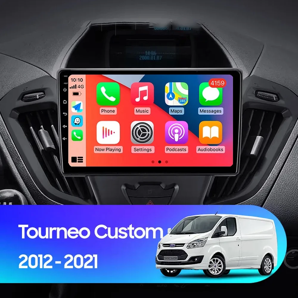 Android 14 для Ford Tourneo Custom 1 I Transit 2012-2021 Qualcomm Snapdragon Navigation 4G Мультимедийный плеер Auto Carplay auto