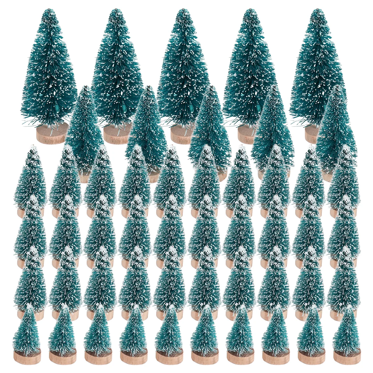 50PCS Miniature Artificial Christmas Tree Small Snow Frost Trees Pine Trees Christmas DIY Party Decoration Crafts