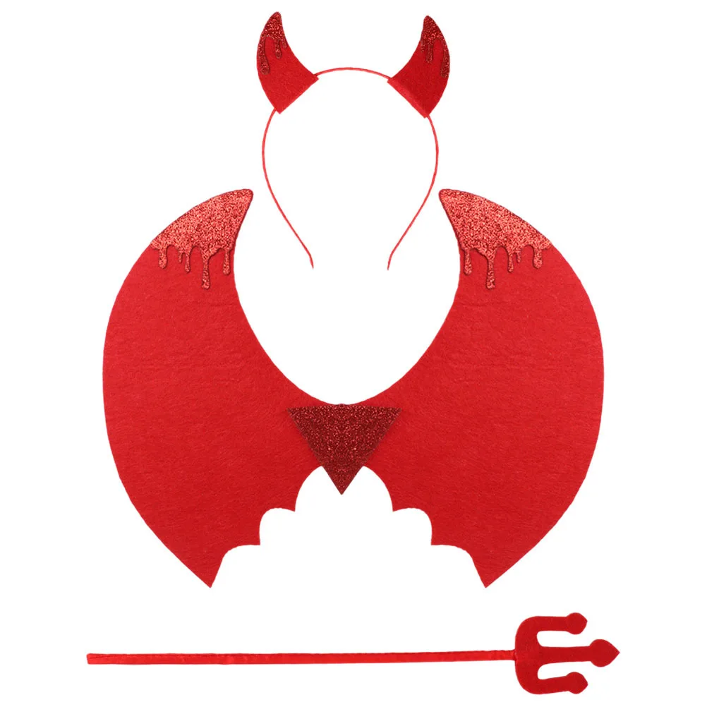 1 Juego de disfraz de diablo para niños, conjunto de Cosplay de diablo encantador, vestido de fiesta de Halloween, accesorios de Cosplay, disfraz de fiesta