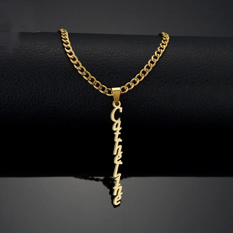 

Personalized Vertical name Necklace For Women and Men Stainless Steel Custom Handmade Names NK Chain Gift Dropshipping