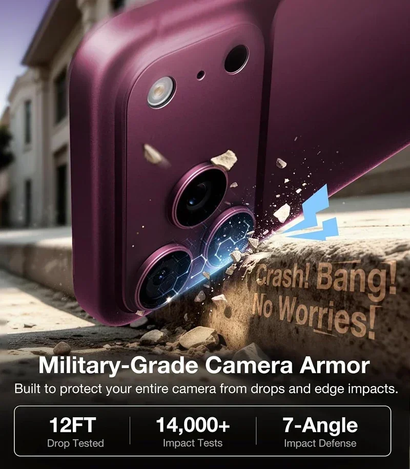 1Pcs Metal Frame Glass Lens Cover Camera Caps For IPhone 17PM 18PM Burgundy Camera Lens Protector For IPhone 18Pro 17 Pro Max
