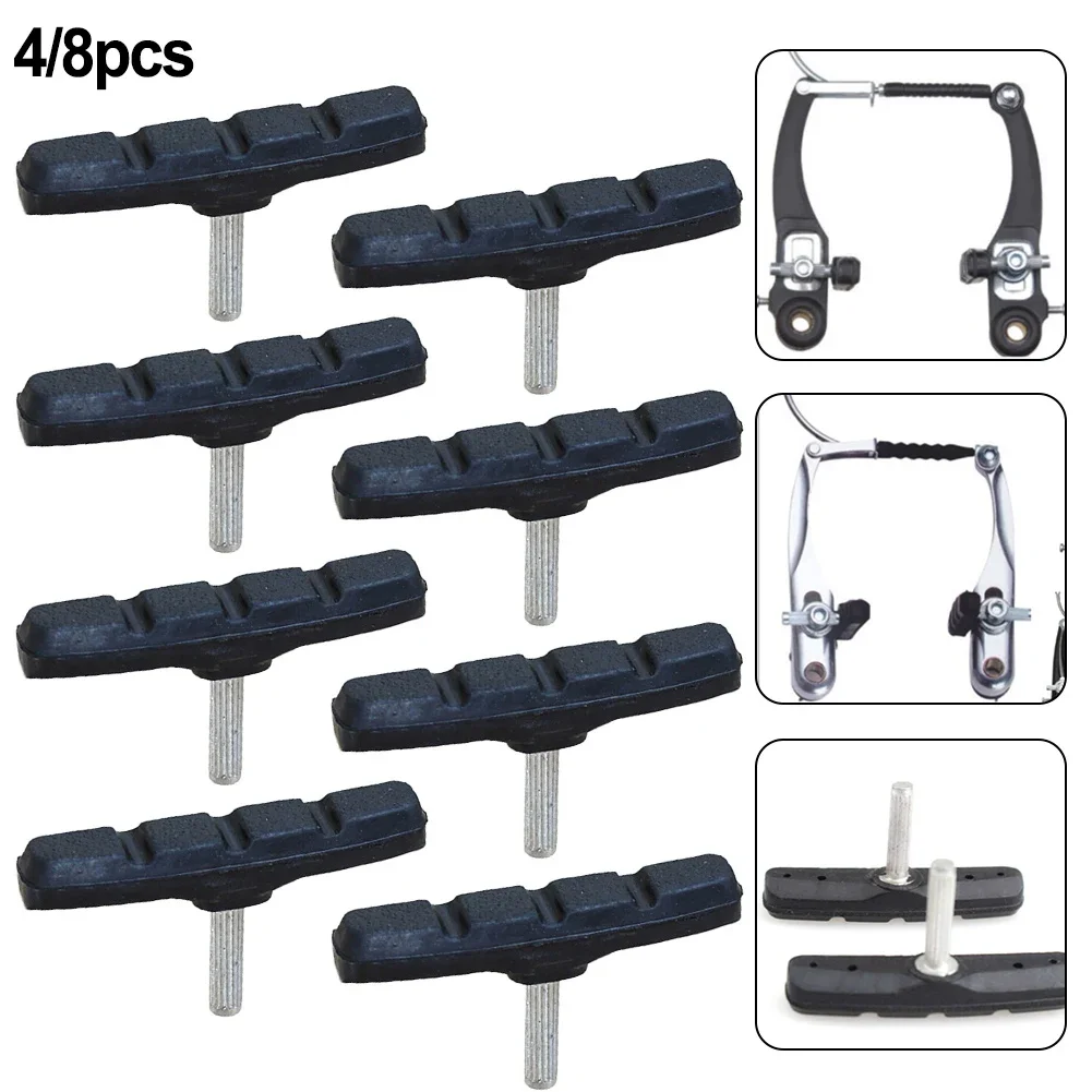 Juego de pastillas de freno para bicicleta, kit de frenos para bicicleta de carretera y de montaña, pastillas de freno de goma, bloques de freno en V, zapatas con herramientas de tuerca hexagonal y arandelas, pastillas de freno para bicicleta.