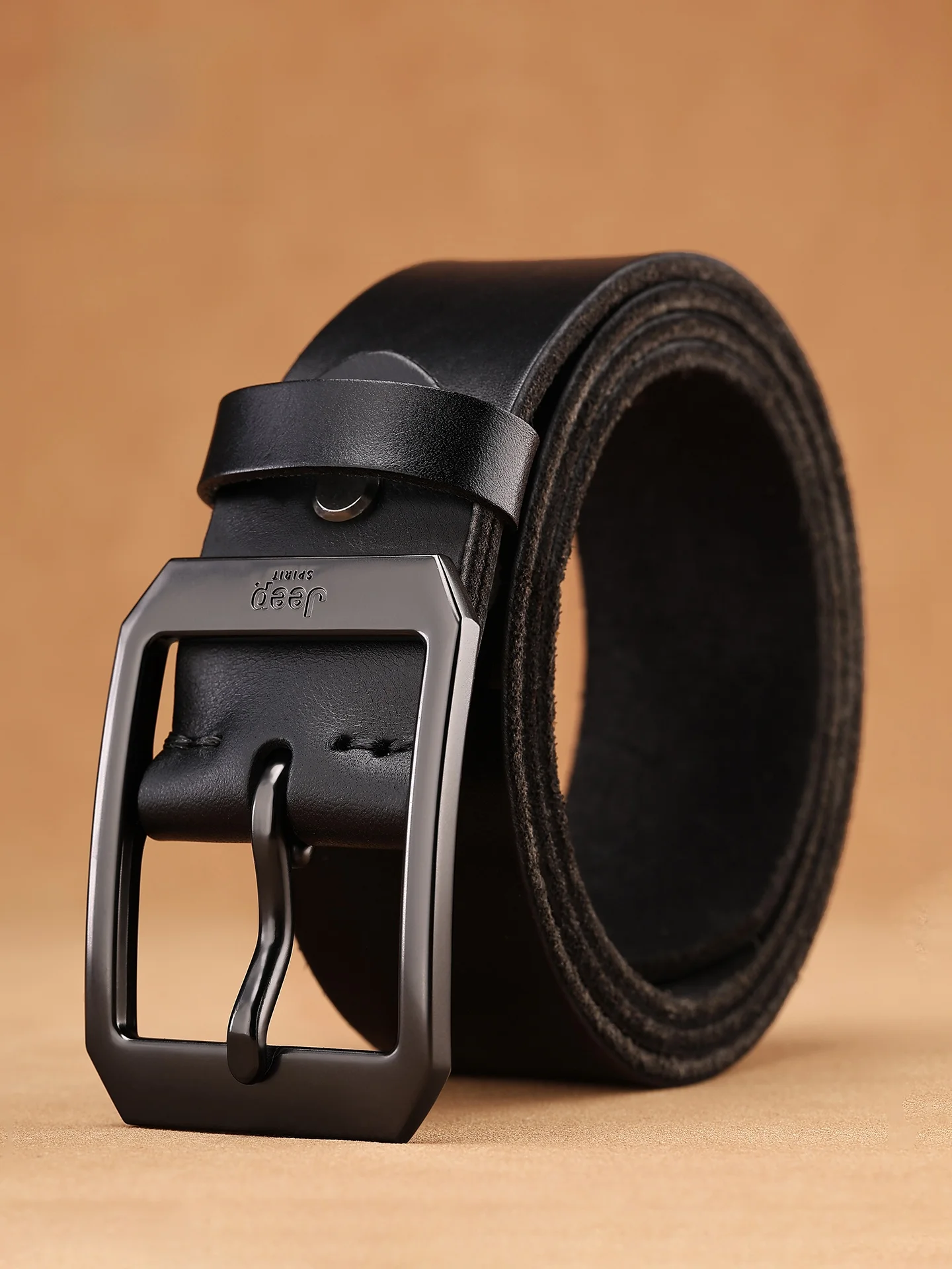 spirit-genuine-top-layer-cowhide-belt-casual-men's-commute-leather-belt-fashionable-alloy-buckle-waist-belt