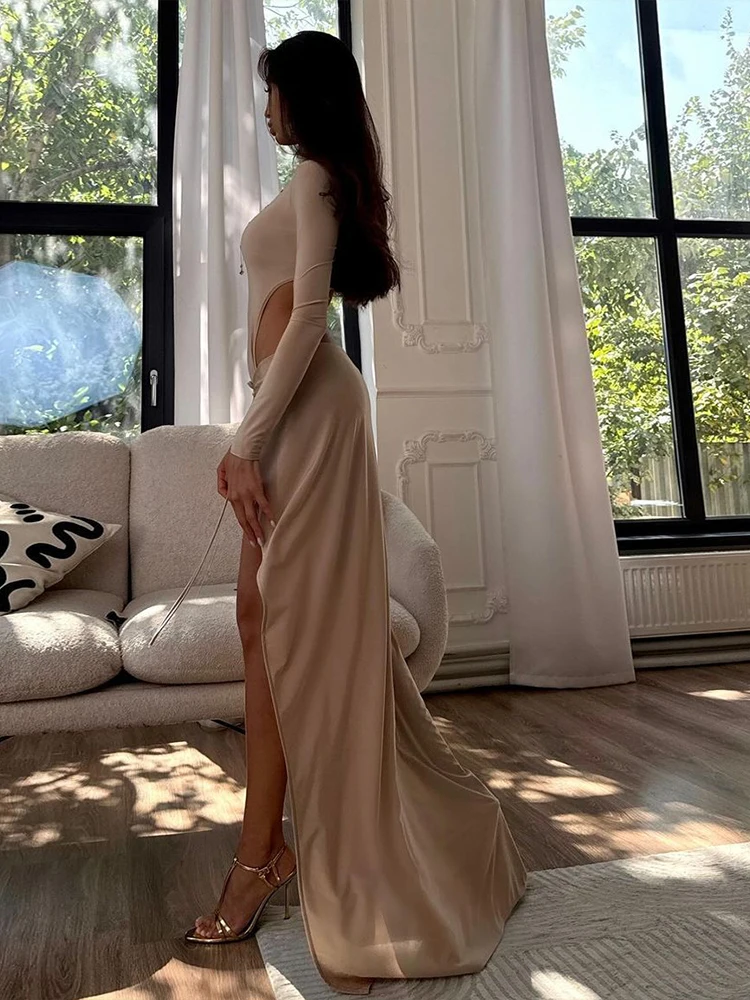 

Insglas сексуальный комплект из 2 предметов с нерегулярным подолом, женские топы с длинными рукавами и открытой спиной + юбка, шикарные тонкие элегантные классические эластичные клубные наряды