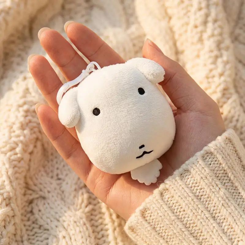 Cute Stuffed Big Head White Dog Plush Keychain Kawaii Mini Doll Backpack Charm for Daily Wear Accessory - view 4