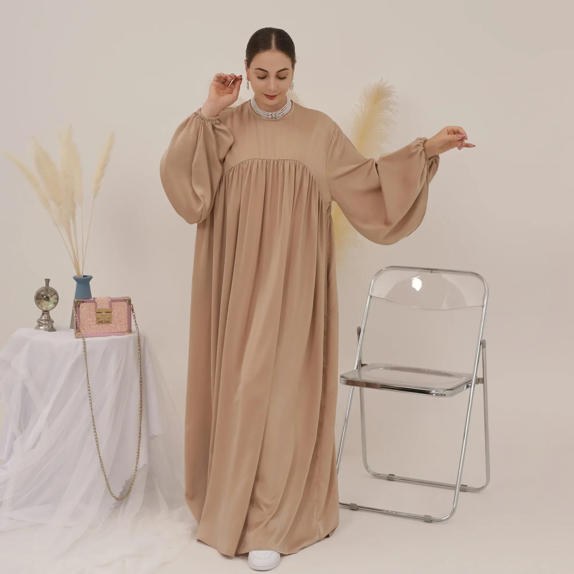 Eid robe musulmane femmes Abaya Khimar vêtement de prière ample grande balançoire robes solides Hijab Abayas caftan Ramadan Islam vêtements 2025