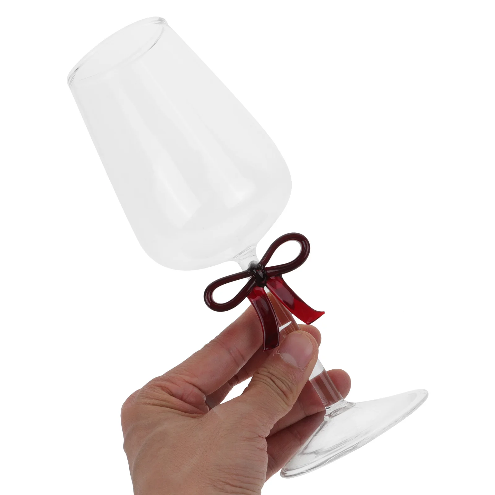 

Glass Wine Cup Bowknot Unique Design Cocktail Red Wine Goblet Party Decorative Glass Goblet Multi-Function Drinking Cup