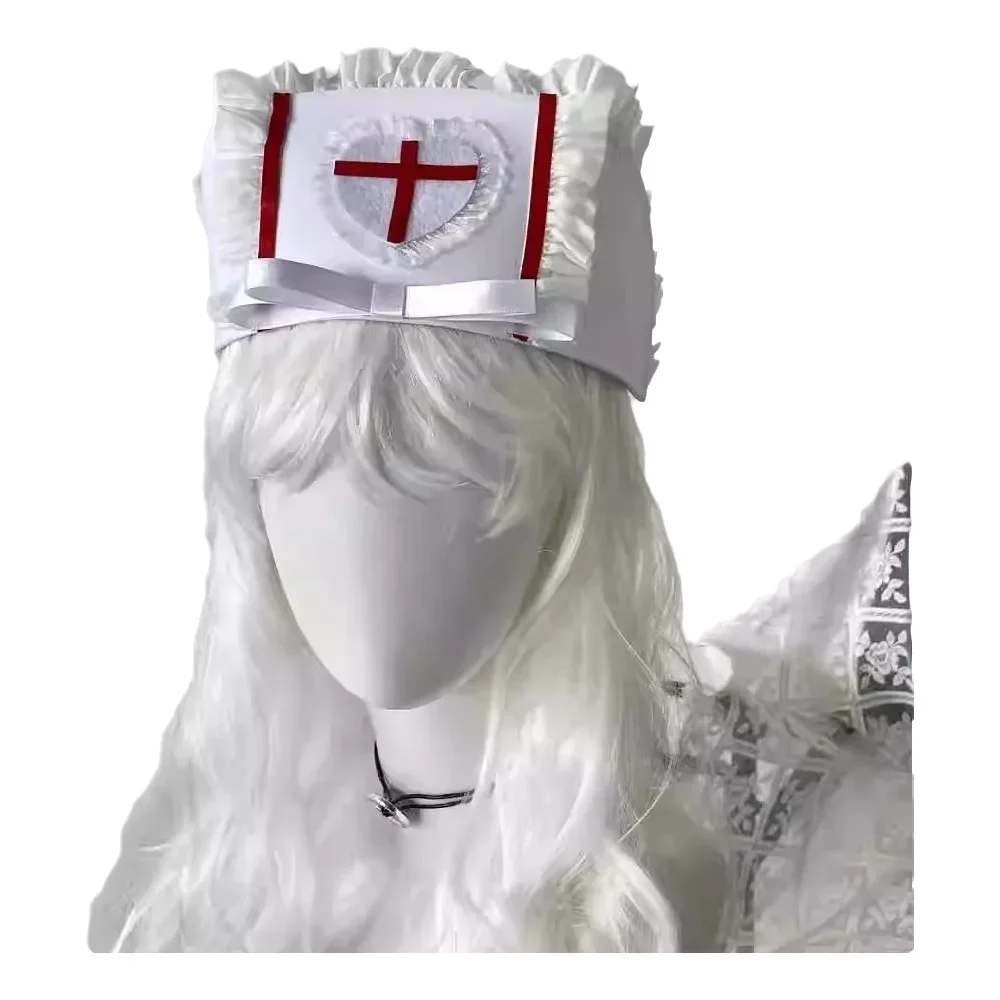 

Кепка медсестры для косплея, аксессуары, реквизит y2k, медицинская шапка медсестры для девочек с милым кружевным бантом, реквизит для косплея, реквизит для фотосессии, косплей