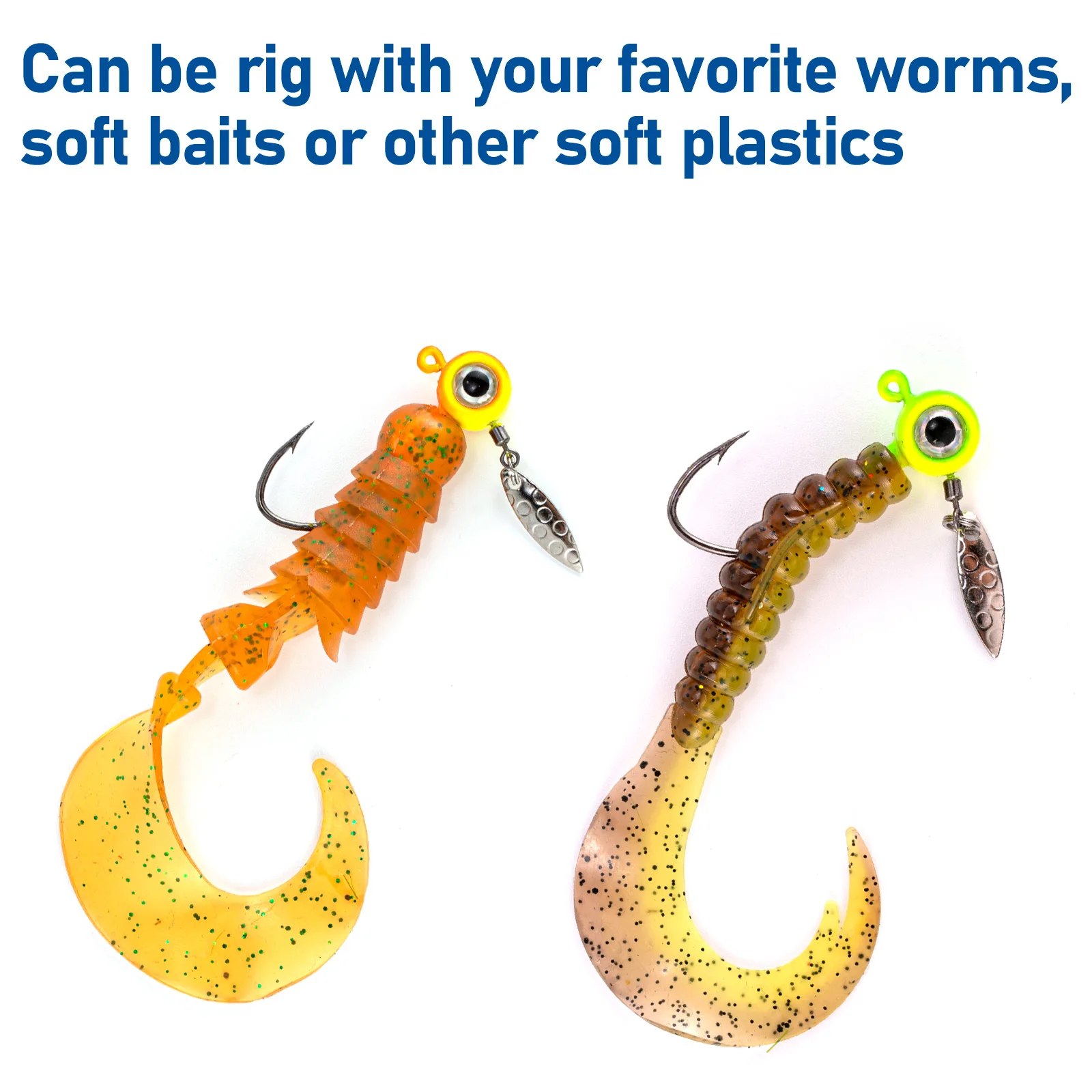 Underspin Jig Head con Spinner Blade para Crappie y Bass