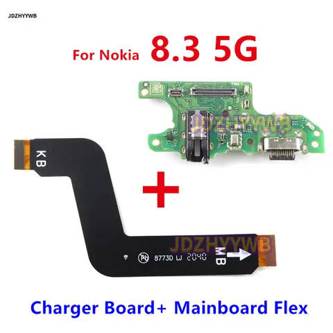 1PCS  Mainboard Flex For Nokia 8.3 5G Main Board Motherboard Connector LCD Flex Cable Charger Board  Replacement parts