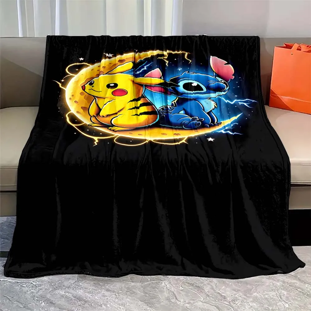 

Pokemon Cartoon Flannel Fluffy Soft Blanket Pikachu Figures Home Sofa Lunch Break Blanket Children Student Blanket Nap Cover Kid