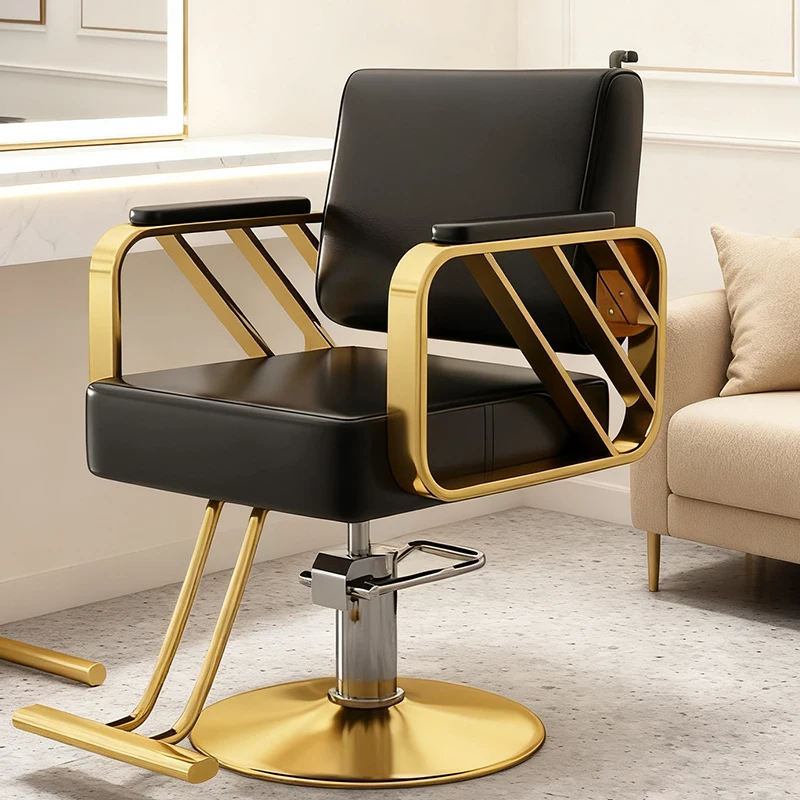 Hot Selling Stainless Steel Barber Chair Beauty Salon Modern Design Synthetic Leather Seat Footrest Pump User-Friendly Features