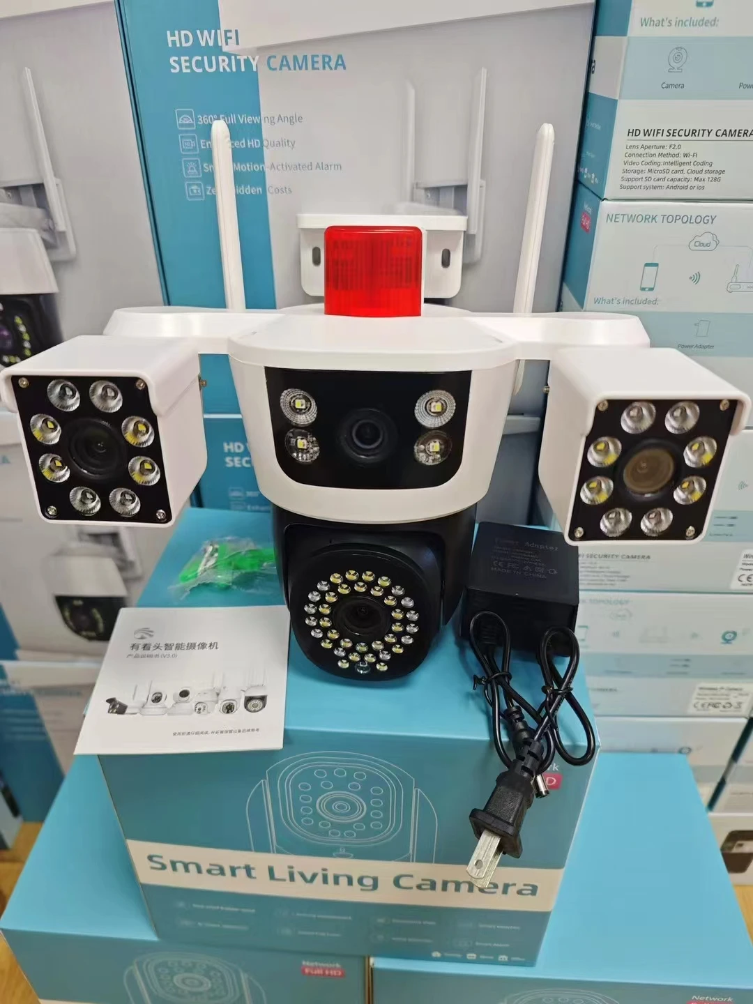 

6MP Triple Lens Yoosee APP Wireless PTZ wifi IP Dome Camera Full Color AI Humanoid Detection Home Security CCTV Baby Monitor