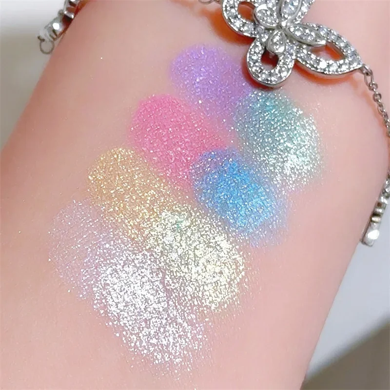 8 Farben Lidschatten Text marker Palette Glitzer Augen Make-up Palette lang anhaltende schillernde Lidschatten aufhellen Kontur Schimmer Puder