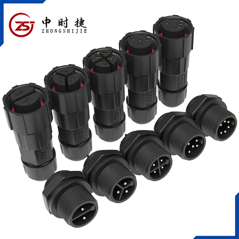 M16 Male and Female Pin Plug Rear Panel Flange Seat Welding Waterproof Connector