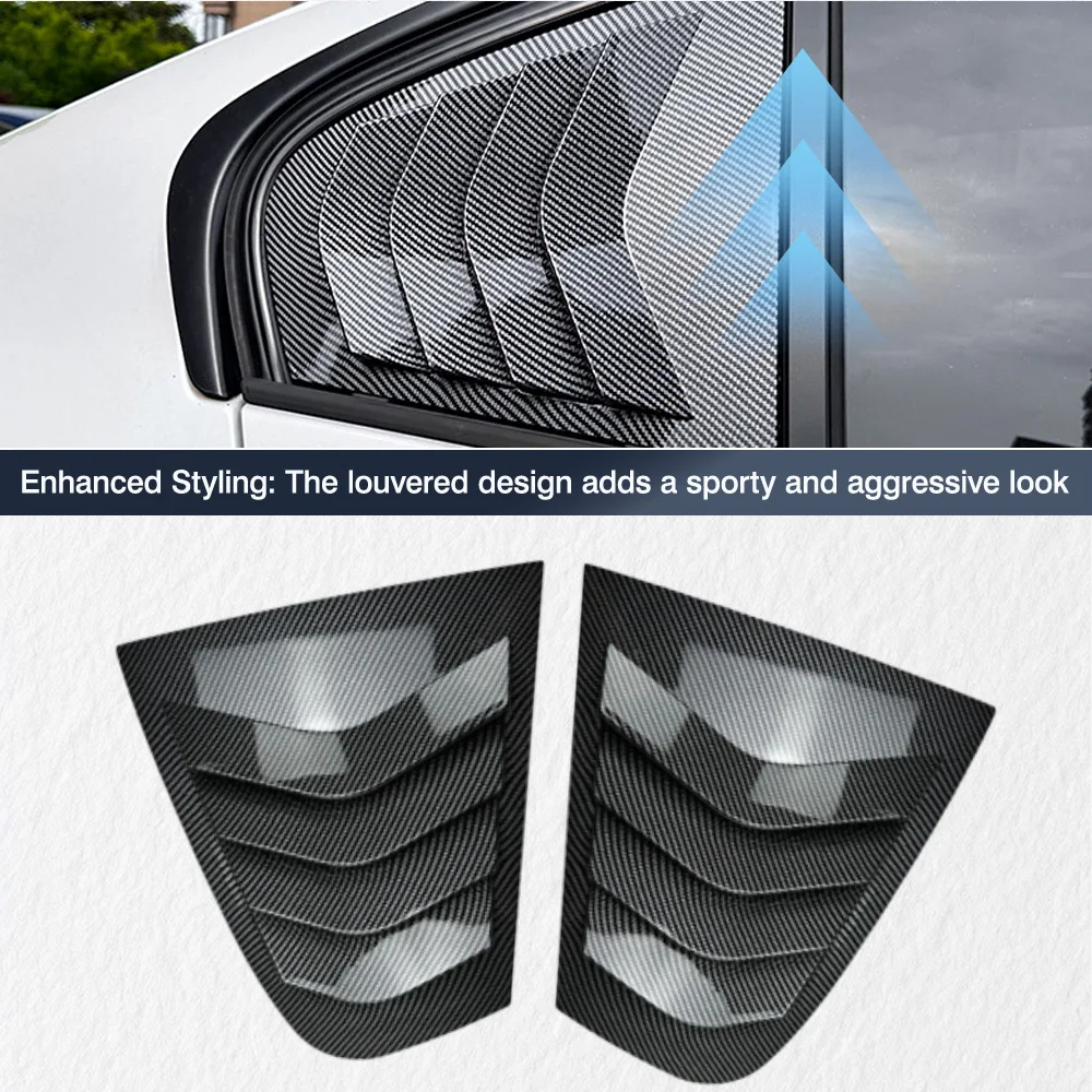 Par de alerones embellecedores de ventana lateral trasera para BMW F30 Serie 3 Sedan 2013 2014 2015 2016-2019 cubierta de persiana de ventana rejillas de ventilación de aire