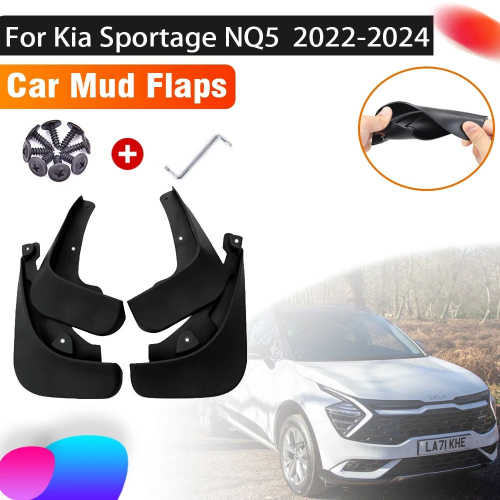 4 PCS Car Mud Flaps For KIA Sportage 2022 Accessories NQ5 V 2023 2024 Splash Guard Front Rear Fenders Car Accessories Mudflaps