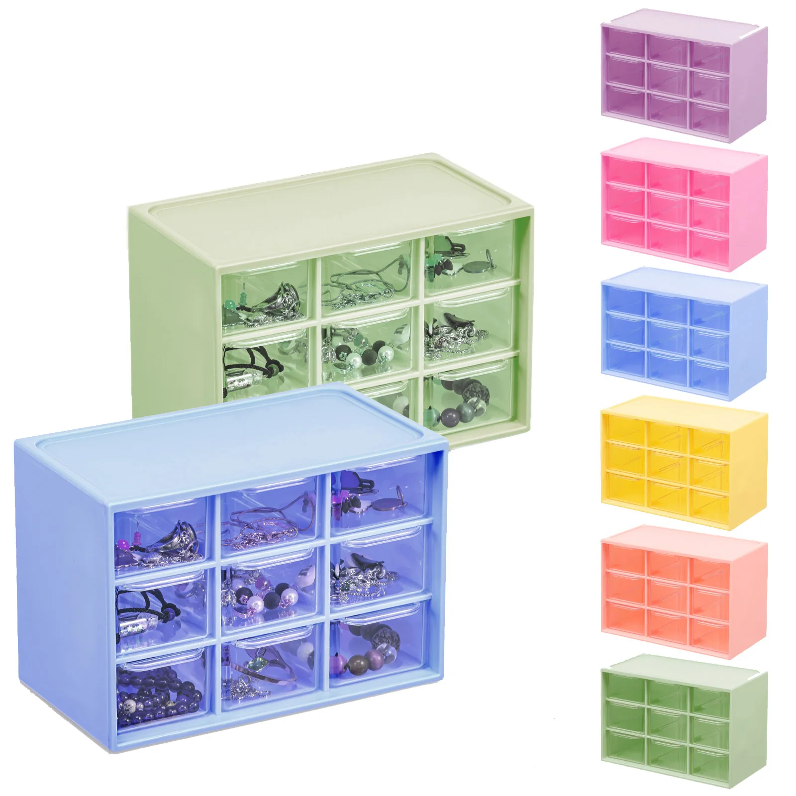 

6Pcs Mini Drawer Organizer Stackable Small Desk Organizer Plastic Desktop Craft Storage Box for DIY Crafts, Art Supply, Jewelry