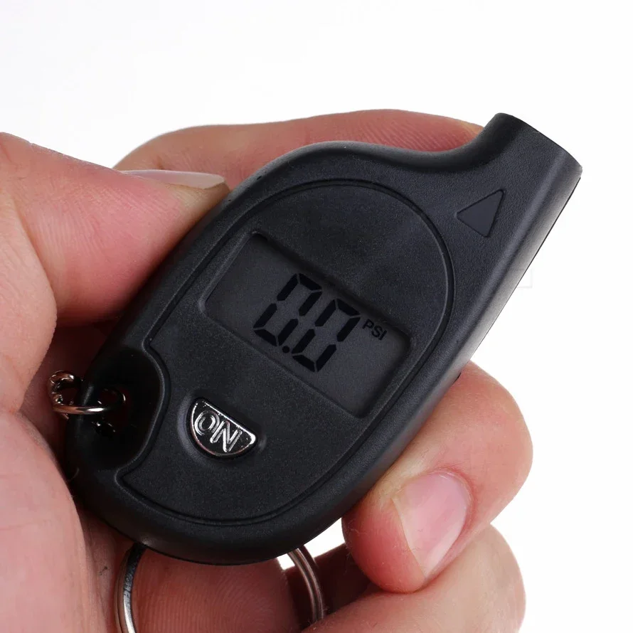 Mini Keychain Style Tire Gauge Digital Lcd Display Car Tire Air Pressure Tester Meter Car Motorcycle Auto Tire Safety Alarm