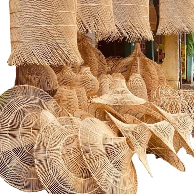 โคมไฟเพดานสไตล์ญี่ปุ่นวาบิซาบิ งานศิลปะหวายย้อนยุค สำหรับห้องนั่งเล่น ห้องนอน ห้องรับประทานอาหาร สไตล์เอเชียตะวันออกเฉียงใต้