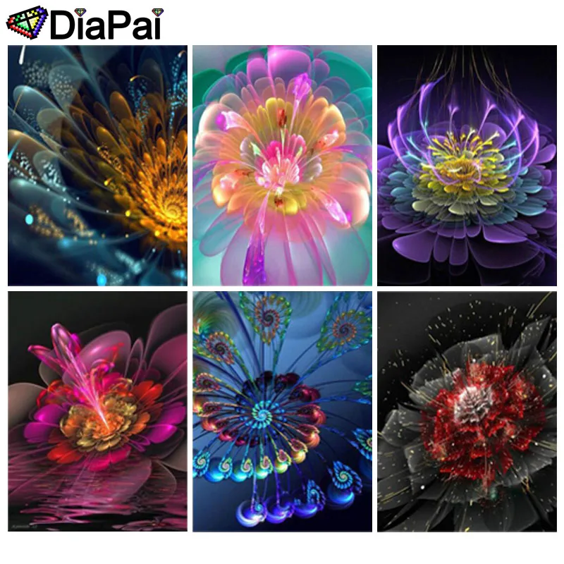 

DIAPAI Diamond Painting 5D DIY 100% Full Square/Round Drill "Colored flower landscape" 3D Embroidery Cross Stitch Home Decor