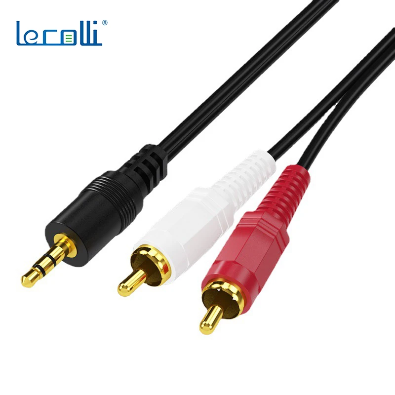 One Minute Two Audio Cable 3.5mm To Double Lotus Rca Cable Computer Television Audio Amplifier Speaker Connection Cable