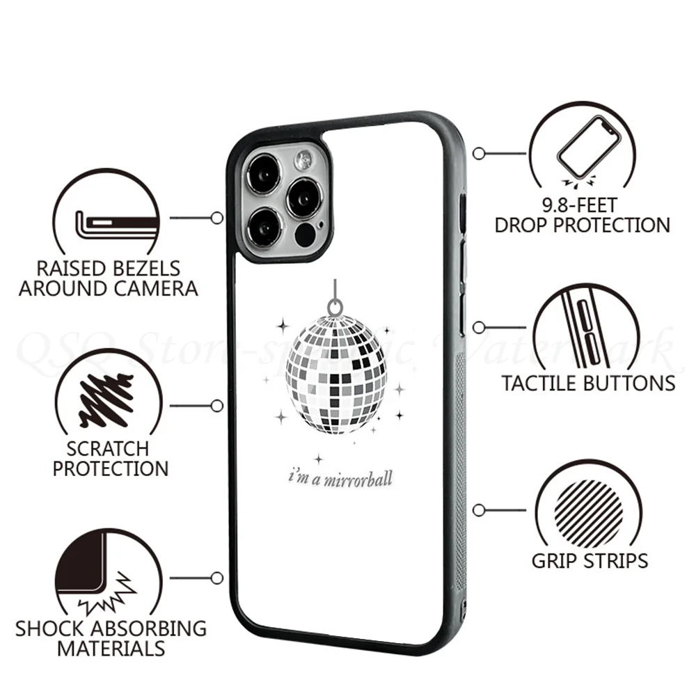 I M A Mirrorball T-taylor S-swift Phone Case Strong Magnetic For IPhone 15 14 13 Pro Max 11 12 Mini Alex Mirror For Magsafe