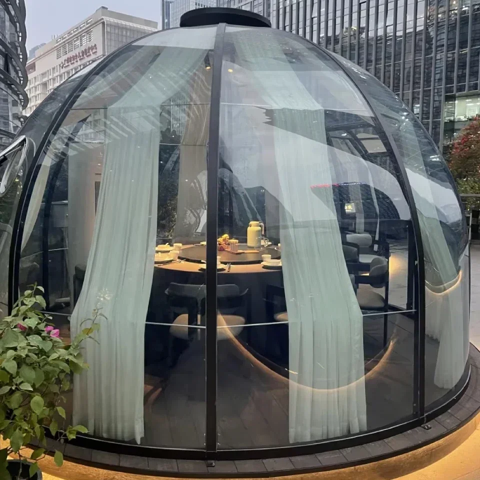 Contemporary Chinese-Style PC Container Houses Modern Hotel-Style Tempered Glass Dome Tent Outdoor Villa Sunroom Industrial