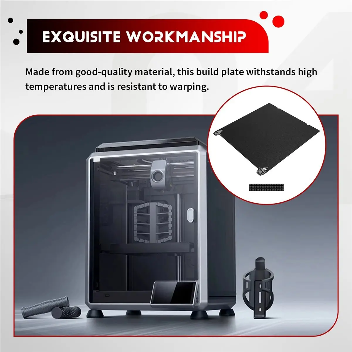 Stabile: lamiera di acciaio per molle PEI per piastra di costruzione PEI bifacciale Creality K1C Adesione e durata migliorate