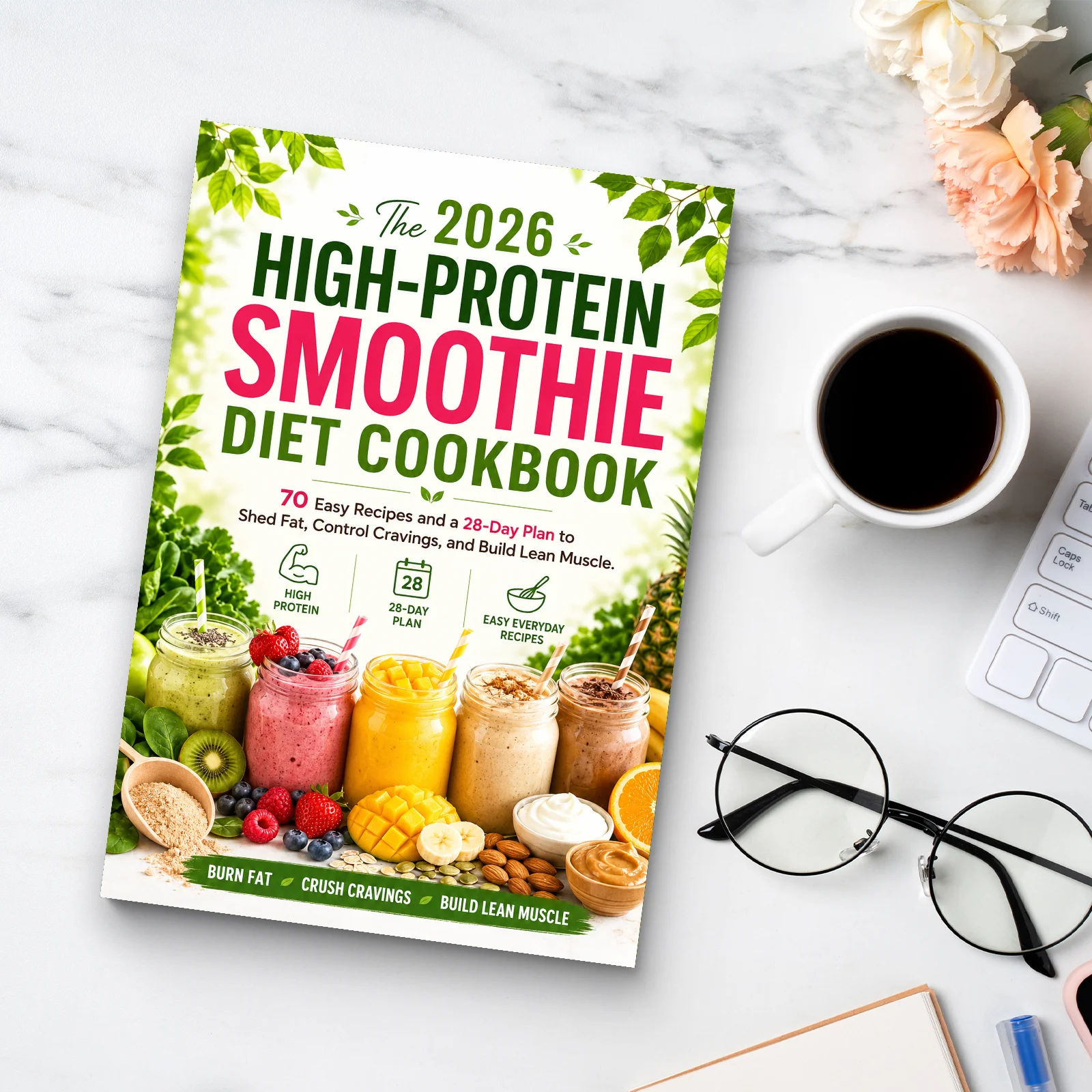2026 High Protein Smoothie Diet Guide, 70 Simple Recipes plus 28 Day Program for Weight Loss, Appetite Control & Lean Muscle
