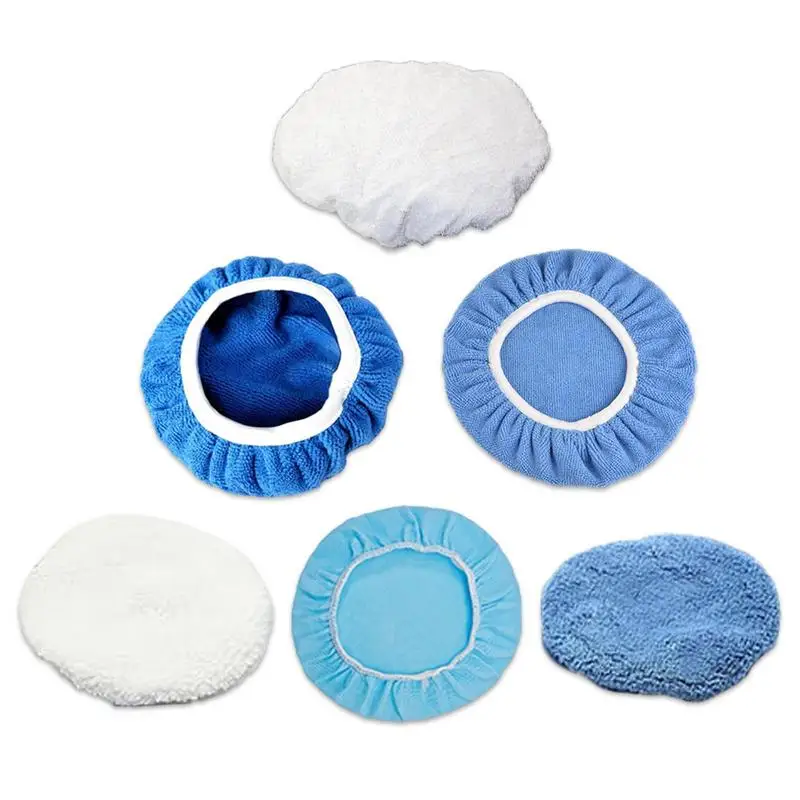 6 Inch Car Polishing Pad 5 Type Fabric Optional Car Paint Wax Polisher Disc Cover Wool Cotton Non-woven Coral Fleece Terry Cloth