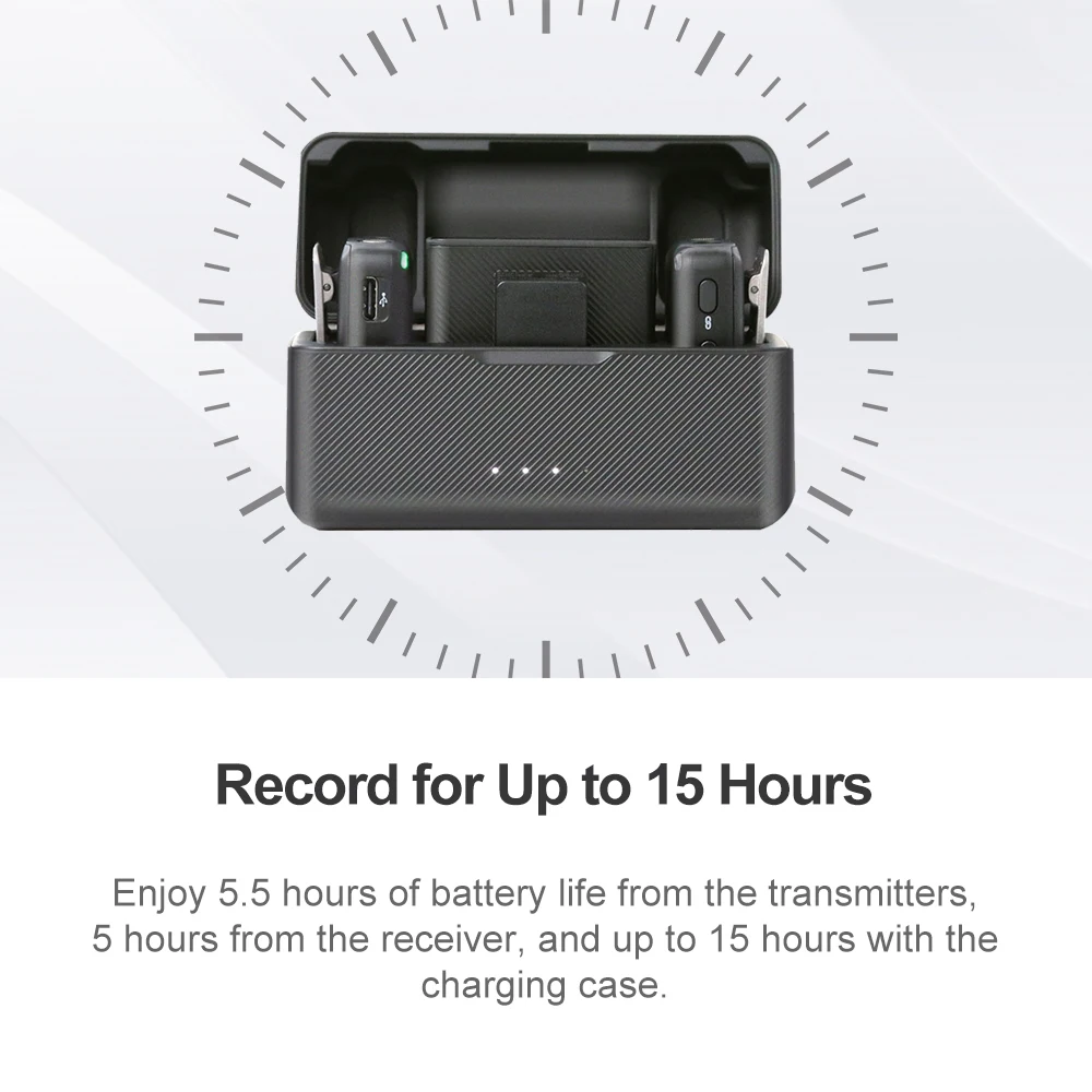 Беспроводной микрофон DJI Mic петличный передатчик приемник 250 м дальность передачи двухканальная запись до 15 часов использования