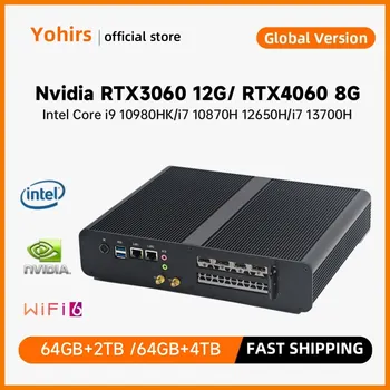 13 세대 게이밍 미니 PC 인텔 코어 i7 13700H i9 10980HK 엔비디아 RTX3060 12G RTX4060 윈도우 11 2 * RJ45 기가 랜 2 * HDMI 2 * DP 와이파이 6